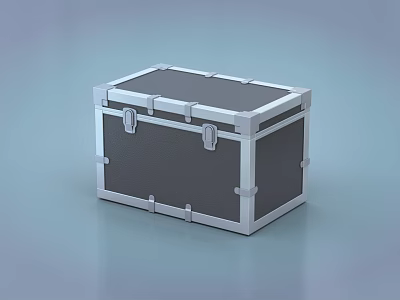 Industrial Equipment Heavy Duty Metal Storage Box Featuring Steel Frame And Secure Locking Mechanism 3d model