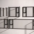 Modern Floor to Ceiling Windows With White And Black Sliding Frame Designs 3d model