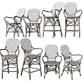 Wicker Leisure Chairs With Armrests And Different Heights For Patio Leisure Use