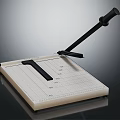 Manual Paper Cutter With Black Handle White Cutting Board And Measurement Lines