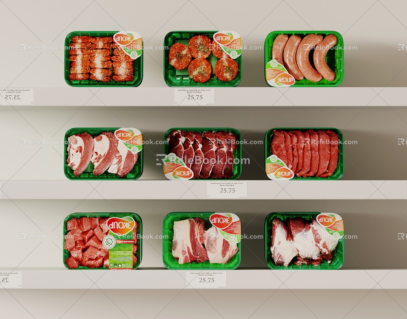 Food Meat Fresh-keeping Box Fresh Meat 3d model