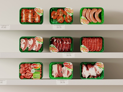 Food Meat Fresh-keeping Box Fresh Meat 3d model