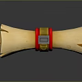 Light Colored Rolled Paper With Red Yellow Straps And Metal Buckle On Dark Background With Reflection
