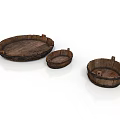 Rustic Wooden Trays with Handles in Three Sizes for Home Storage