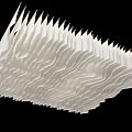 Modern Artistic Ceiling Design With Wavy Layered Folded White Textured Panels 3d model