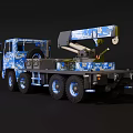 Blue and White Camouflage Six Wheel Multi Functional Truck With Crane Arm