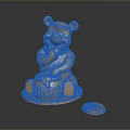 Golden Bear Figurine With Honey Pot Decorative Home Living Accessory