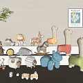 Adorable Plush And Wooden Stuffed Animals With Lion Horse Llama Sheep And Train