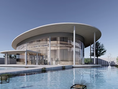 Modern Sales Office Architecture Exhibition Hall Architecture Art Gallery Architecture 3d model