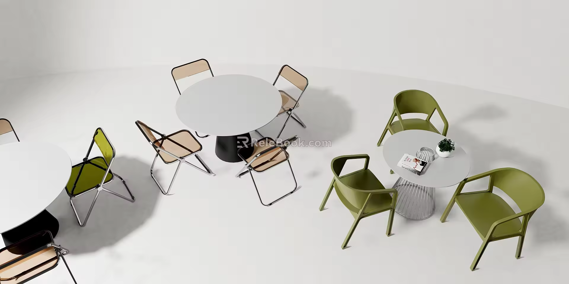 Modern Tea Table and Chair Combination Simple Tea Table and Chair 3d model