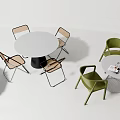 Modern Tea Table and Chair Combination Simple Tea Table and Chair 3d model