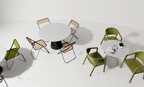 Modern Tea Table and Chair Combination Simple Tea Table and Chair 3d model