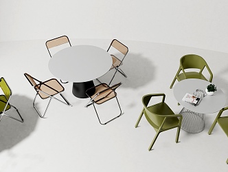 Modern Tea Table and Chair Combination Simple Tea Table and Chair 3d model