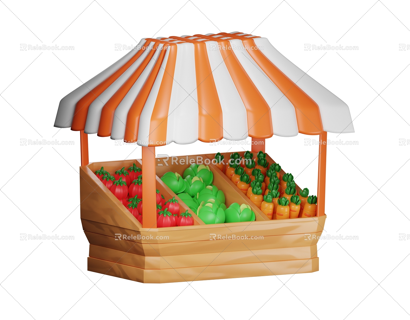 Cartoon Vegetable Shop Animation Shop model