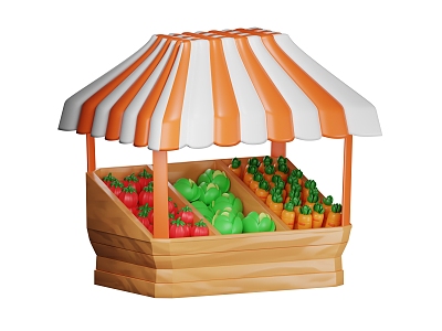 Cartoon Vegetable Shop Animation Shop model