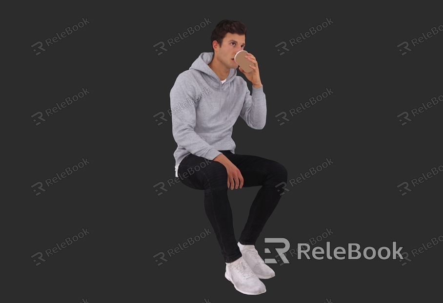 Sitting Men Drinking Water Boys Handsome Men model