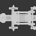 Medieval Battering Ram Weapon With Wooden Structure Metal Reinforcements And Wheels
