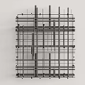 Metal Pipes Forming Grid Structure in Industrial Building Construction Setup 3d model