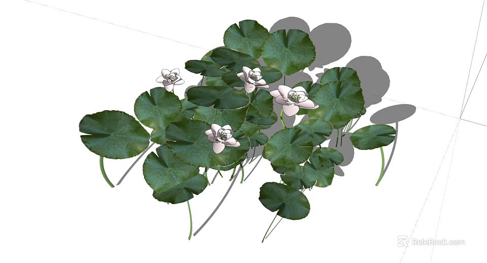 Decorative Vase With Fresh White Flowers And Green Leaves For Home Decoration 3d model 