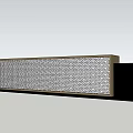 Modern Reception Desk With Sleek Marble Top And Metallic Frame Design 3d model
