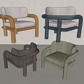 Modern Single Seater Sofa Collection in Black Beige Gray Velvet with Acrylic and Wooden Legs