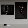 Figure Paintings Featuring Dancers in Black and White and Colorful Dancing Poses for Wall Decor