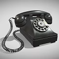 Vintage Black Telephone With Rotary Dial And Coiled Cord Classic Communication Device