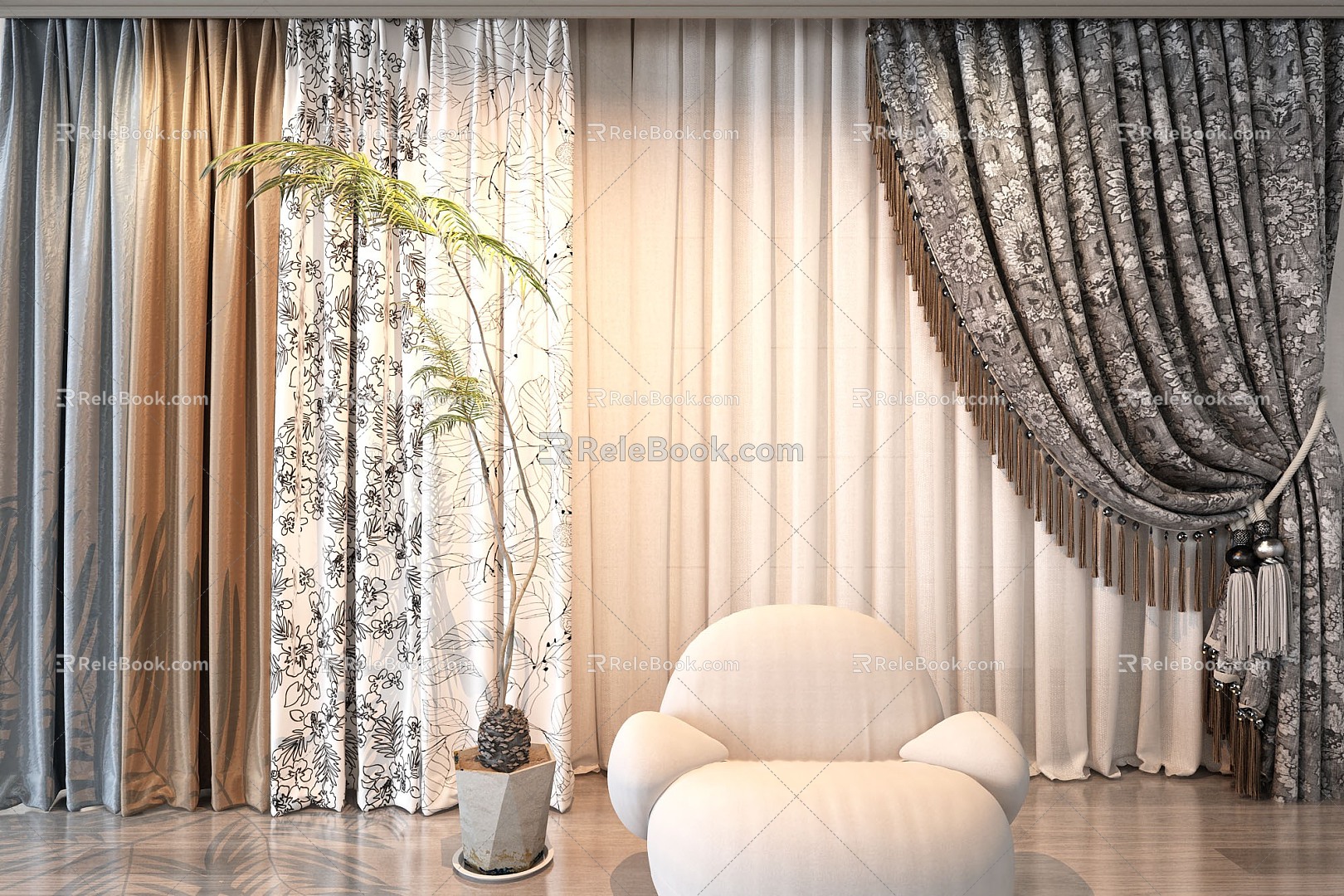 Curtains 3d model