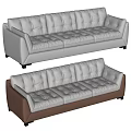 Modern Three Seater Sofa With Light Colored Padded Cushions And Sleek Design 3d model