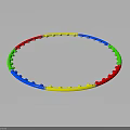 Colorful Segmented Hula Hoop With Red Yellow Blue Green Parts For Home Fitness