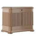 Wooden Bedside Cabinet With Vertical Slat Design And Storage Space