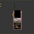 Modern Weapon Control Device With Antenna Black Panel Orange Buttons And Stickers 3d model