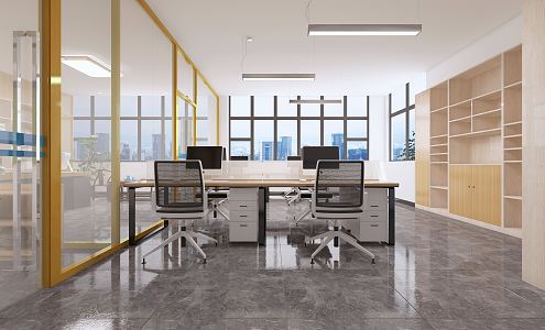 modern public office area office 3d model