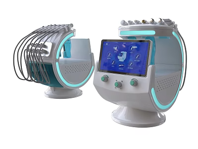Innovative Medical Device With Touchscreen Display Control Panel And Connecting Cables Design 3d model