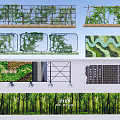 Modern Plant Wall Green Plant Wall False Wall Temporary Enclosure Hedge Wall Climbing Vine Wall Keel Layout 3d model