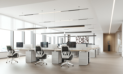 modern public office area office 3d model