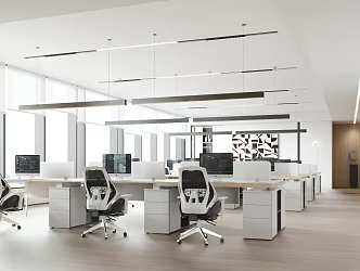 modern public office area office 3d model