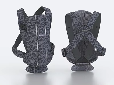 Baby Carrier Clothing In Gray Leopard Print With Breathable Fabric And Adjustable Straps Design 3d model
