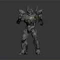 Humanoid Mech Robot Character With Armored Design And Mechanical Features Pose