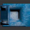 Modern Blue Waste Bin With Flip Lid And Rolling Wheels Design Feature