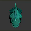 Green Fantasy Creature Character With Spiked Body Sharp Teeth And Multiple Limbs 3d model
