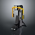 Home Fitness Equipment Seated Chest Press Machine With Black Yellow Frame And Adjustable Seat