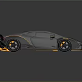 Modern Black And Yellow Sports Car With Sleek Aerodynamic Stylish Design Top View