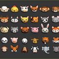 Cute Cartoon Animal Heads Featuring Various Colorful Different Animal Types And Styles