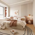 Cozy Kids Room Interior With Soft Bed Stuffed Toys Circular Rug And Window Seat