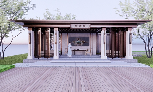 New Chinese style gallery 3d model