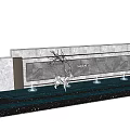Modern Feature Wall Design With Marble Texture Deer Sculptures And Water Feature 3d model