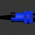 Blue Electrical Plug With Black Connector And Durable Construction Details