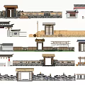 Traditional Chinese Architecture Elements Featuring Different Gates Walls And Roof Structures 3d model