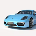 Blue Sports Car With Sleek Modern Design And Aerodynamic Body Shape